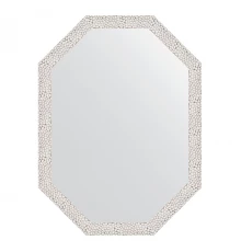 Зеркало настенное Polygon EVOFORM в багетной раме чеканка белая, 58х78 см, BY 7003