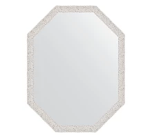 Зеркало настенное Polygon EVOFORM в багетной раме чеканка белая, 68х88 см, BY 7004