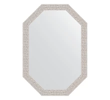 Зеркало настенное Polygon EVOFORM в багетной раме мозаика хром, 48х68 см, BY 7005