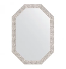 Зеркало настенное Polygon EVOFORM в багетной раме мозаика хром, 48х68 см, BY 7005
