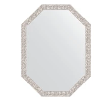 Зеркало настенное Polygon EVOFORM в багетной раме мозаика хром, 58х78 см, BY 7007