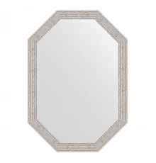 Зеркало настенное Polygon EVOFORM в багетной раме волна алюминий, 48х68 см, BY 7009