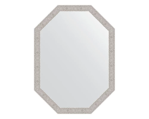 Зеркало настенное Polygon EVOFORM в багетной раме волна алюминий, 58х78 см, BY 7011