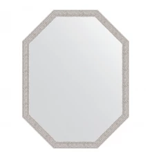 Зеркало настенное Polygon EVOFORM в багетной раме волна алюминий, 68х88 см, BY 7012