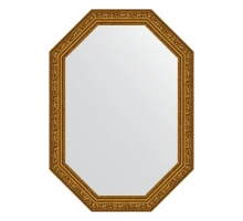 Зеркало настенное Polygon EVOFORM в багетной раме виньетка состаренное золото, 50х70 см, BY 7021