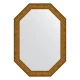 Зеркало настенное Polygon EVOFORM в багетной раме виньетка состаренное золото, 50х70 см, BY 7021