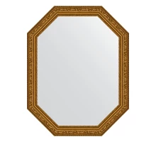 Зеркало настенное Polygon EVOFORM в багетной раме виньетка состаренное золото, 55х70 см, BY 7022