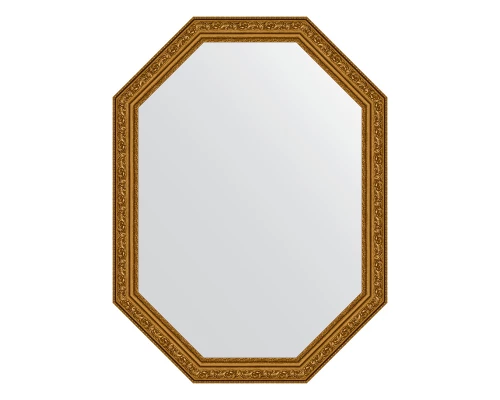 Зеркало настенное Polygon EVOFORM в багетной раме виньетка состаренное золото, 60х80 см, BY 7023