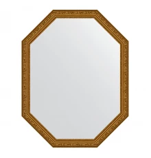 Зеркало настенное Polygon EVOFORM в багетной раме виньетка состаренное золото, 70х90 см, BY 7024