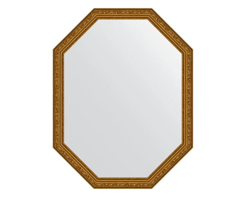 Зеркало настенное Polygon EVOFORM в багетной раме виньетка состаренное золото, 70х90 см, BY 7024