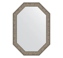 Зеркало настенное Polygon EVOFORM в багетной раме виньетка состаренное серебро, 50х70 см, BY 7025