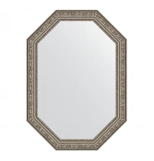 Зеркало настенное Polygon EVOFORM в багетной раме виньетка состаренное серебро, 50х70 см, BY 7025