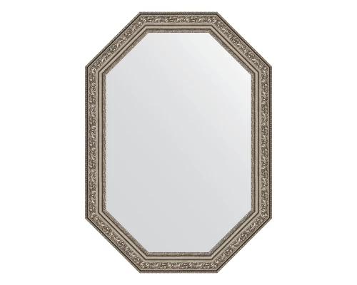 Зеркало настенное Polygon EVOFORM в багетной раме виньетка состаренное серебро, 50х70 см, BY 7025
