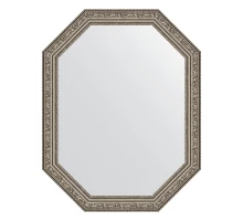 Зеркало настенное Polygon EVOFORM в багетной раме виньетка состаренное серебро, 55х70 см, BY 7026