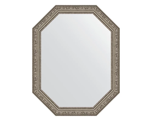 Зеркало настенное Polygon EVOFORM в багетной раме виньетка состаренное серебро, 55х70 см, BY 7026