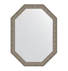 Зеркало настенное Polygon EVOFORM в багетной раме виньетка состаренное серебро, 60х80 см, BY 7027