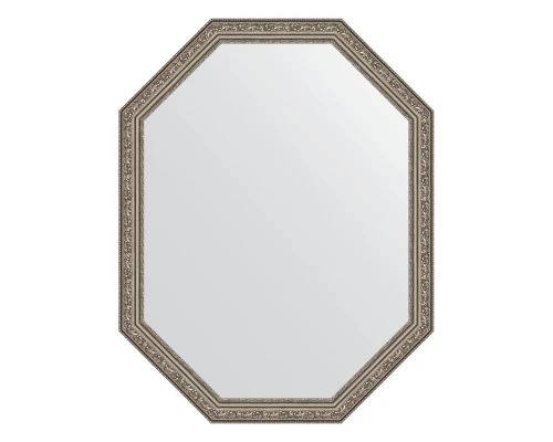 Зеркало настенное Polygon EVOFORM в багетной раме виньетка состаренное серебро, 70х90 см, BY 7028