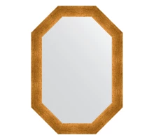 Зеркало настенное Polygon EVOFORM в багетной раме травленое золото, 50х70 см, BY 7037