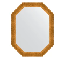 Зеркало настенное Polygon EVOFORM в багетной раме травленое золото, 55х70 см, BY 7038