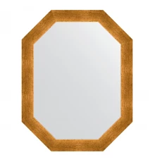 Зеркало настенное Polygon EVOFORM в багетной раме травленое золото, 55х70 см, BY 7038