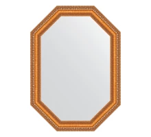 Зеркало настенное Polygon EVOFORM в багетной раме золотые бусы на бронзе, 51х71 см, BY 7045