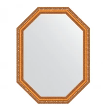 Зеркало настенное Polygon EVOFORM в багетной раме золотые бусы на бронзе, 56х71 см, BY 7046