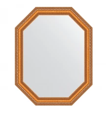 Зеркало настенное Polygon EVOFORM в багетной раме золотые бусы на бронзе, 71х91 см, BY 7048