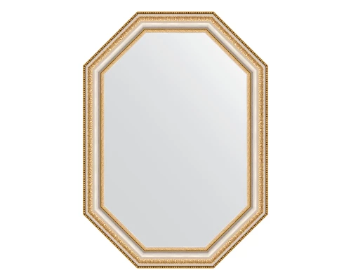 Зеркало настенное Polygon EVOFORM в багетной раме золотые бусы на серебре, 51х71 см, BY 7049