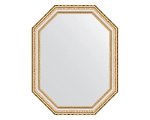 Зеркало настенное Polygon EVOFORM в багетной раме золотые бусы на серебре, 56х71 см, BY 7050