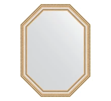 Зеркало настенное Polygon EVOFORM в багетной раме золотые бусы на серебре, 61х81 см, BY 7051