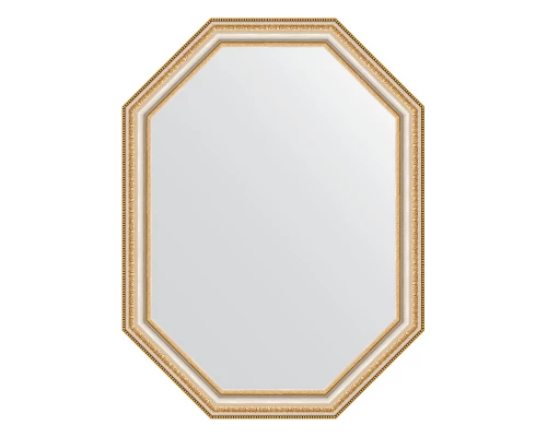 Зеркало настенное Polygon EVOFORM в багетной раме золотые бусы на серебре, 61х81 см, BY 7051