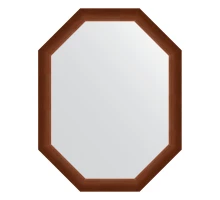 Зеркало настенное Polygon EVOFORM в багетной раме орех, 72х92 см, BY 7076