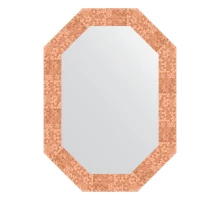 Зеркало настенное Polygon EVOFORM в багетной раме соты медь, 52х72 см, BY 7093