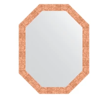 Зеркало настенное Polygon EVOFORM в багетной раме соты медь, 72х92 см, BY 7096