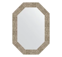 Зеркало настенное Polygon EVOFORM в багетной раме соты титан, 52х72 см, BY 7101