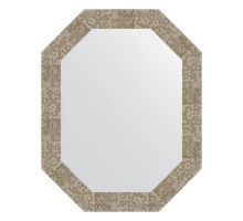 Зеркало настенное Polygon EVOFORM в багетной раме соты титан, 57х72 см, BY 7102
