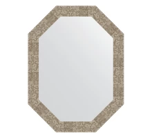 Зеркало настенное Polygon EVOFORM в багетной раме соты титан, 62х82 см, BY 7103