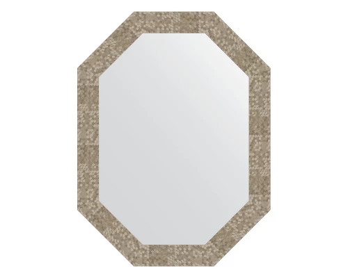 Зеркало настенное Polygon EVOFORM в багетной раме соты титан, 62х82 см, BY 7103