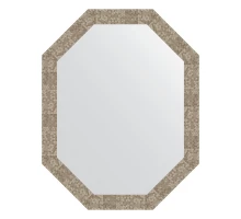 Зеркало настенное Polygon EVOFORM в багетной раме соты титан, 72х92 см, BY 7104