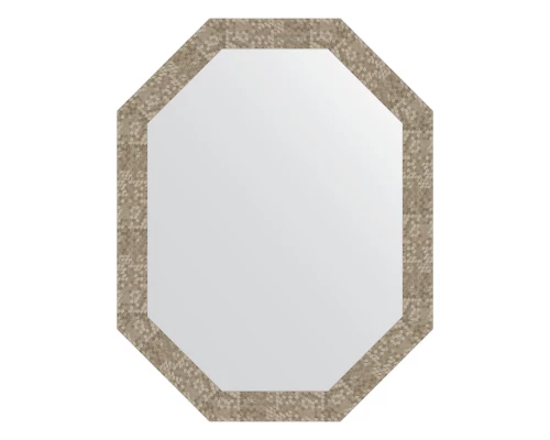 Зеркало настенное Polygon EVOFORM в багетной раме соты титан, 72х92 см, BY 7104