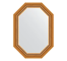 Зеркало настенное Polygon EVOFORM в багетной раме состаренное золото с плетением, 53х73 см, BY 7105