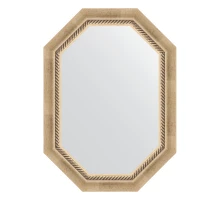 Зеркало настенное Polygon EVOFORM в багетной раме состаренное серебро с плетением, 53х73 см, BY 7109