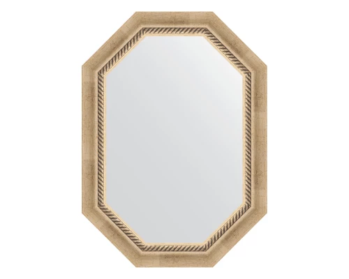 Зеркало настенное Polygon EVOFORM в багетной раме состаренное серебро с плетением, 53х73 см, BY 7109