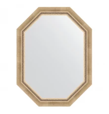 Зеркало настенное Polygon EVOFORM в багетной раме состаренное серебро с плетением, 63х83 см, BY 7111