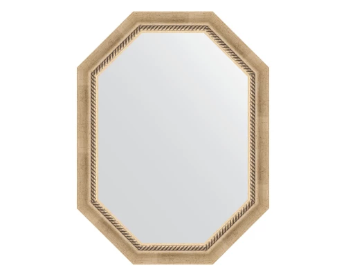 Зеркало настенное Polygon EVOFORM в багетной раме состаренное серебро с плетением, 63х83 см, BY 7111