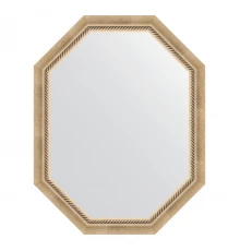 Зеркало настенное Polygon EVOFORM в багетной раме состаренное серебро с плетением, 73х93 см, BY 7112