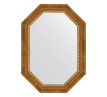 Зеркало настенное Polygon EVOFORM в багетной раме состаренная бронза с плетением, 53х73 см, BY 7113