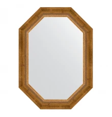 Зеркало настенное Polygon EVOFORM в багетной раме состаренная бронза с плетением, 53х73 см, BY 7113