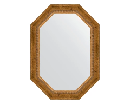 Зеркало настенное Polygon EVOFORM в багетной раме состаренная бронза с плетением, 53х73 см, BY 7113