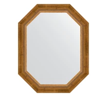 Зеркало настенное Polygon EVOFORM в багетной раме состаренная бронза с плетением, 58х73 см, BY 7114